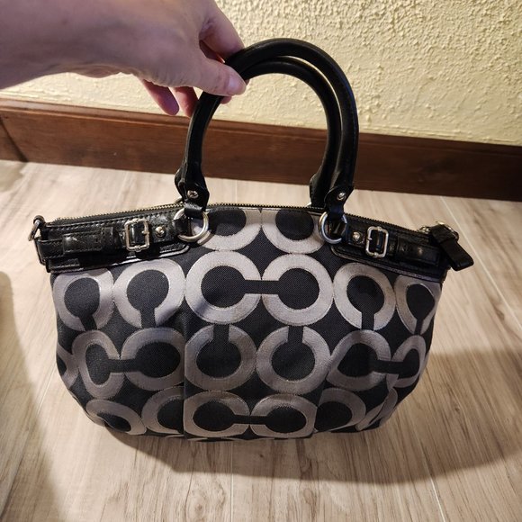 Euc Coach Madison Op Art Black 2way Shoulder Bag Or Handbag c - Picture 4 of 12